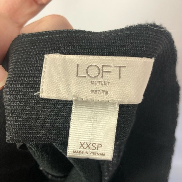 LOFT Black Tweed A-Line Skater Flounce Mini Skirt XXSP - Picture 3 of 4